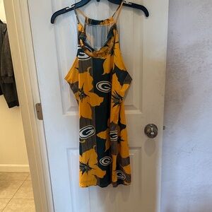 Yellow Sleeveless Halter Sundress